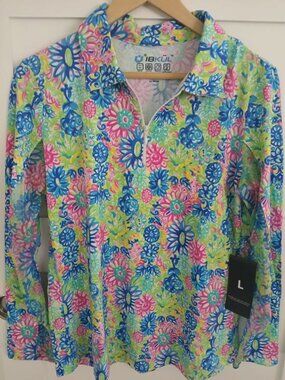 IBKUL womens  quarter zip top L